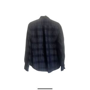 Copper & Oak Mens Navy Plaid Print Long Sleeve Button-Up Shirt Size Large
